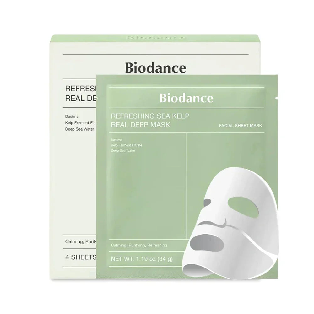Biodance Refreshing Sea Kelp Real Deep Mask 34g | Hydrating & Soothing Sheet Mask for Fresh Glowing Skin