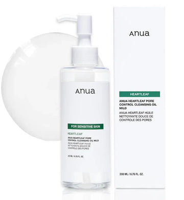 Anua Heartleaf Pore Control Cleansing Oil Mild for Sensitive Skin | Gentle Makeup Remover & Facial Cleanser