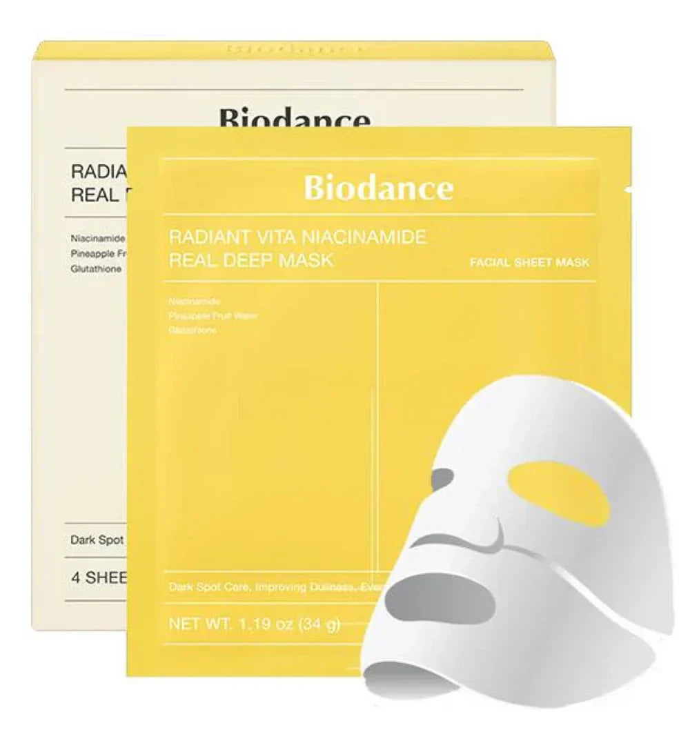 BIODANCE Radiant Vita Niacinamide Real Deep Mask Sheet 7ea