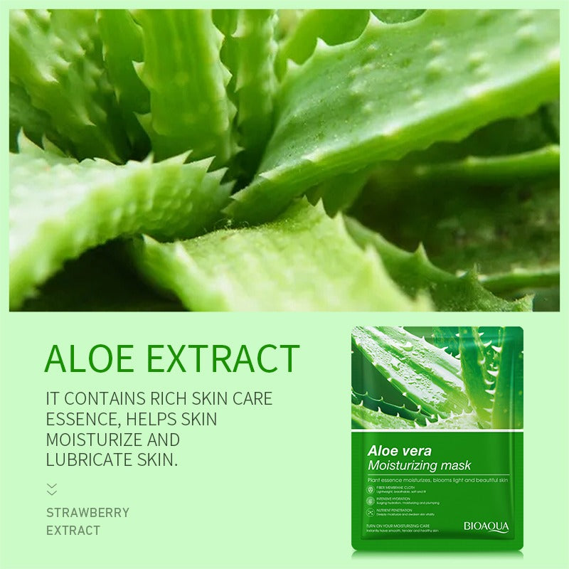 Bioaqua Pack Of 5 Fruit Plant Extract Moisturizing Brighten Facial Sheet Mask For Skin Care