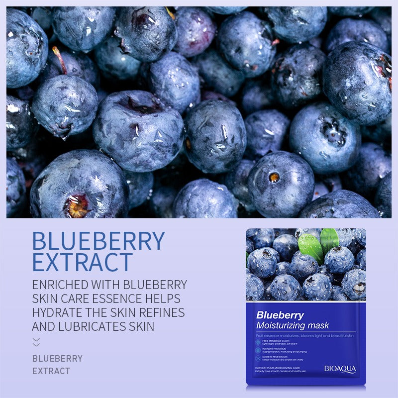 Bioaqua Pack Of 5 Fruit Plant Extract Moisturizing Brighten Facial Sheet Mask For Skin Care